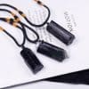 Natural Crystal Stone Column Black Tourmaline Original Stone Pendant Necklace