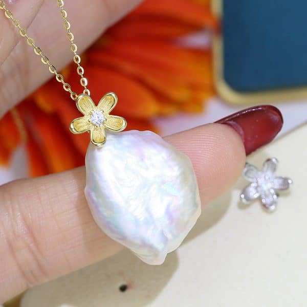 Sterling Silver Pearl Empty Holder Pendant Silver Ring Holder