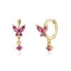 S925 Silver Needle Set Zircon Butterfly Earrings