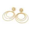 18K Gold Titanium Steel Multi-layer Circle Flower Earrings