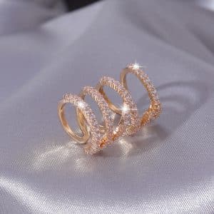 New European And American Four-circle Ear Clip Earrings