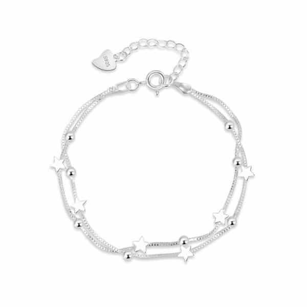 Silver-plated Small Star Bracelet Women's Fashion Double Layer