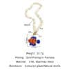 Colored Glaze Beaded Stainless Steel Dopamine Color Indie Necklace