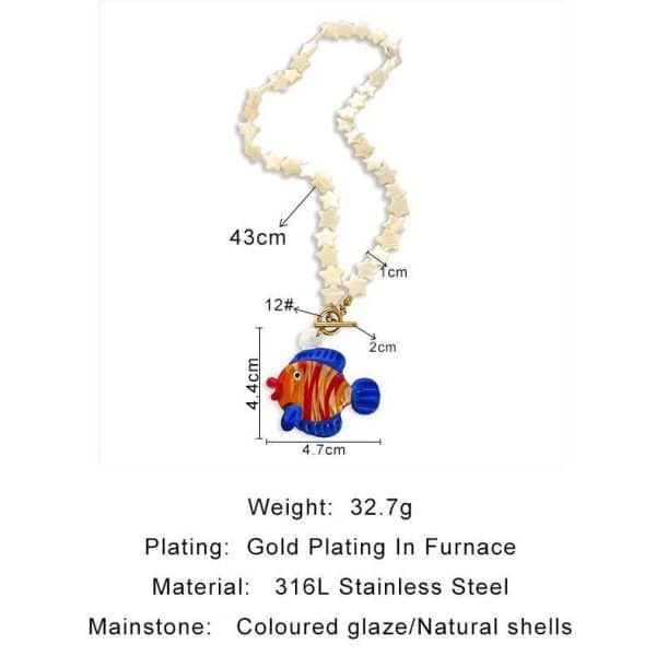 Colored Glaze Beaded Stainless Steel Dopamine Color Indie Necklace