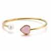 Japan And South Korea Small  Jewelry Golden Pearl Love Glass Stone