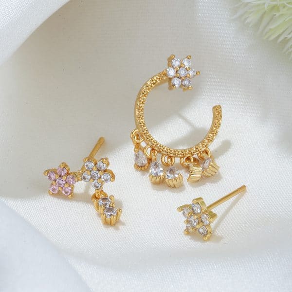 Trendy Earrings Set Zircon Temperament