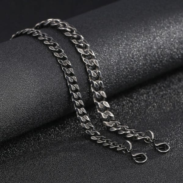 304 Stainless Steel Vintage Charm Men's Edging Chain Necklace
