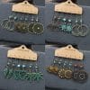 European And American Alloy Dripping Oil 3 Pieces Set Earrings