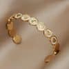 Adjustable Opening Bracelet Love Heart White Shell