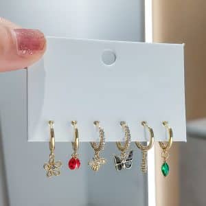 Black Butterfly Insect Ear Buckle Set