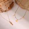 European And American Fashion Special-interest Color Zircon Star Pendant Stainless Steel Necklace