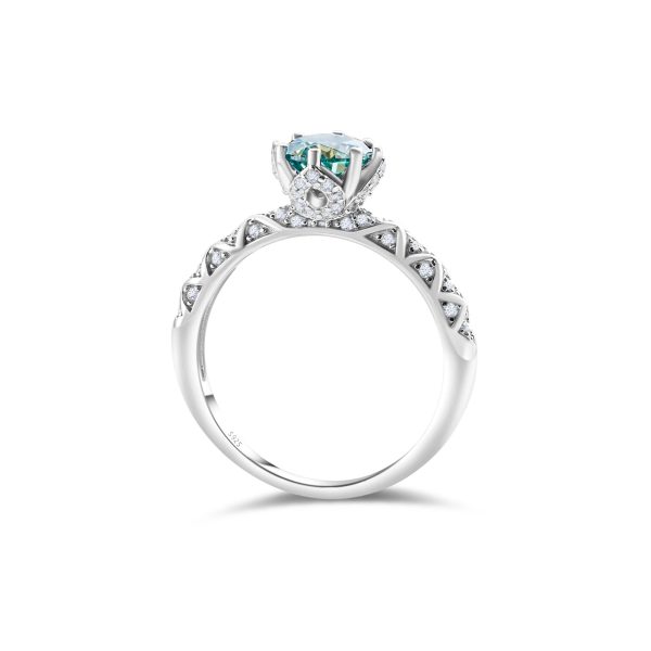 925 Sterling Silver Moissanite Ring Women's Pt950 Gold-plated Vine Winding Light Luxury
