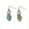 Vintage ethnic water drop blue stone earrings