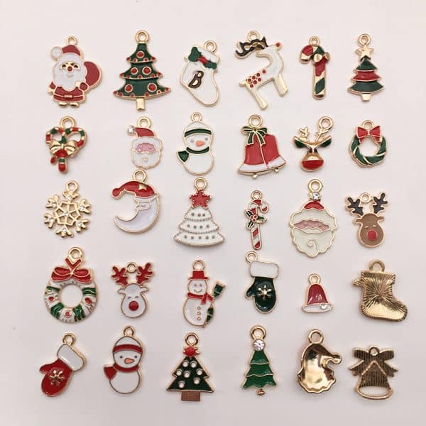 30 Christmas oil drop pendants