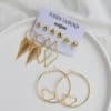 Exaggerated Set Earrings, Simple Love Geometry