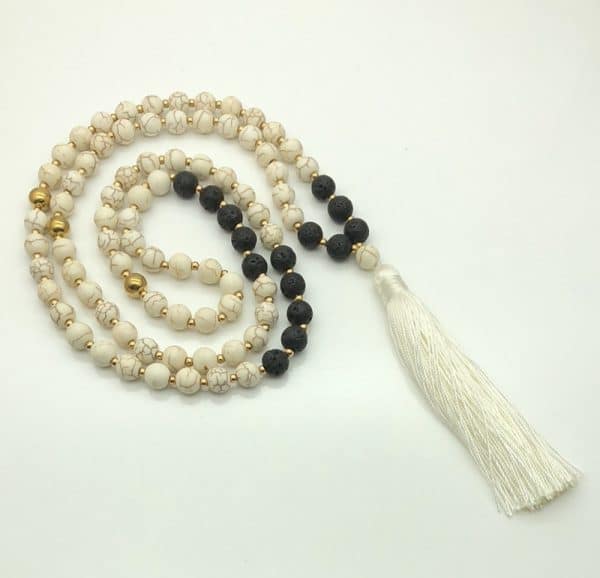 Volcanic Stone Tassel Necklace