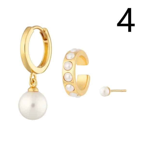 Women's Fashion Irregular Geometric Diamond Earrings Set