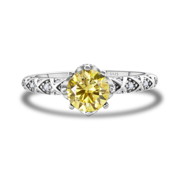 925 Sterling Silver Moissanite Ring Women's Pt950 Gold-plated Vine Winding Light Luxury
