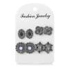 Retro Diamonds Flowers 4 Pairs Earings Set