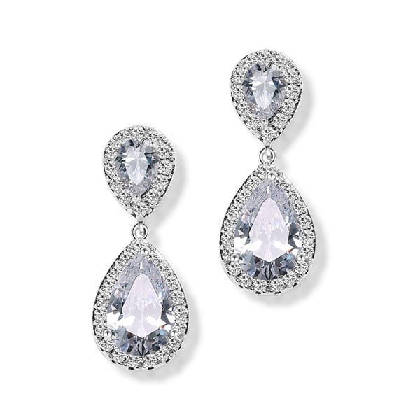 Drop zircon earrings