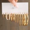 European And American Style Metal Ear Ring Square Retro Set 6-piece Set