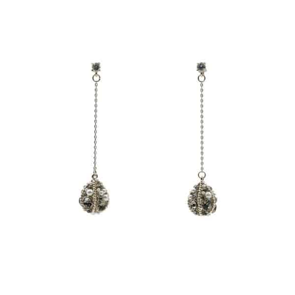 Women's water drop silver earrings