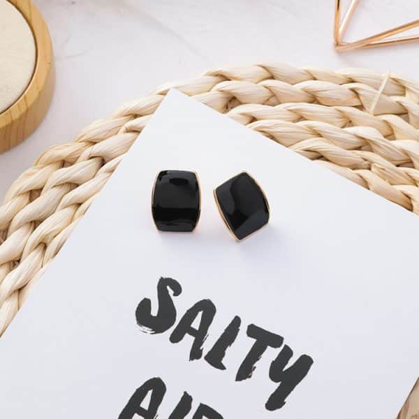 Drop Glaze Geometric Earrings Irregular Round Square Drop Earrings