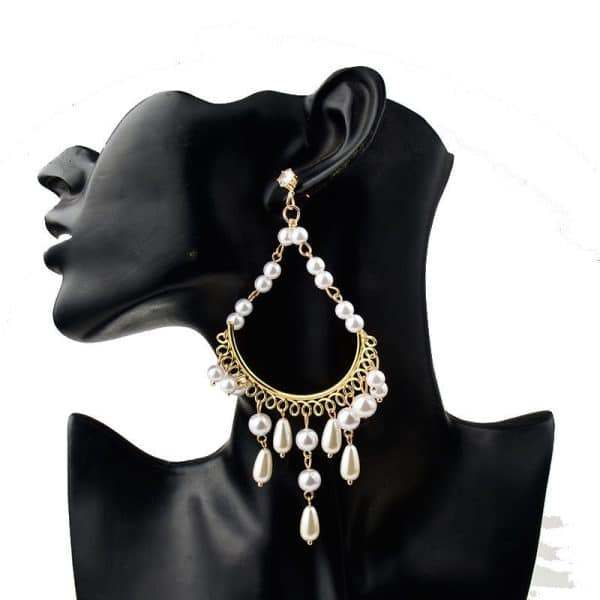 Water drop imitation pearl earrings women