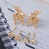 Alloy Temperament Pearl Earrings Exquisite Butterfly 6 Piece Set