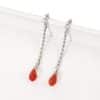 Zinc Alloy Long Tassel Drop Stud Earrings