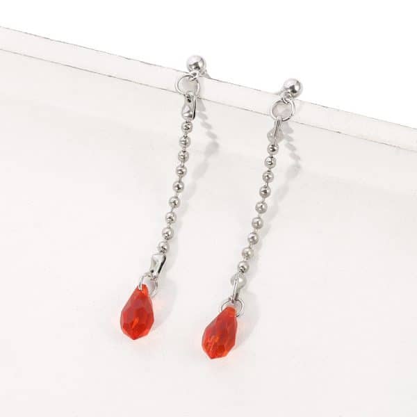Zinc Alloy Long Tassel Drop Stud Earrings