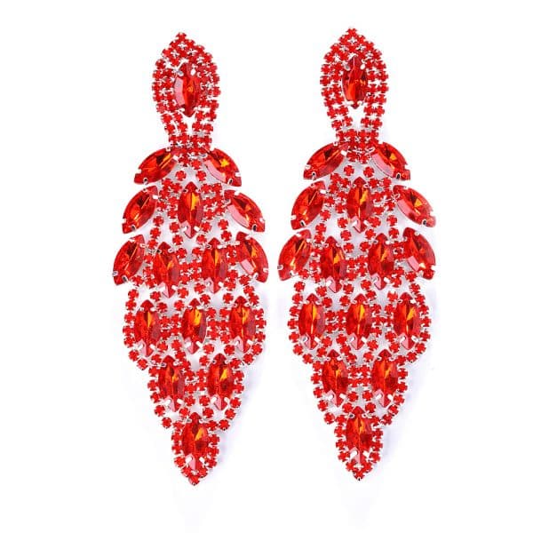Colorful Crystals Water Drop Earrings Exaggerated Shiny