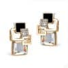 Classic crystal geometric square jewelry set