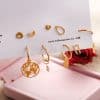 Lady Map Cactus Love Ear Studs Set