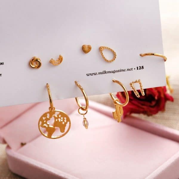Lady Map Cactus Love Ear Studs Set