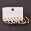 Alloy Metal Hoop Square Earrings Set