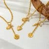 Flower Sun Moon Drop-shaped Diamond Love Necklace