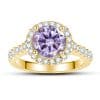 1 Karat 65mm Color Moissanite Ring Gold Ring Shank S925 Sterling Silver Moissanite