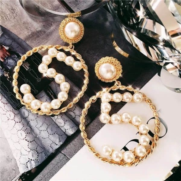 Weave 1 pair 5 part drop earrings
