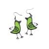 Unique Green Bird Drop Earrings Cute