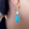 Drop-shaped gemstone earrings