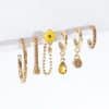 European And American Asymmetric Stud Earrings Set