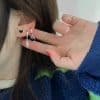Sweet And Cool Six-piece Earring Set Black Heart