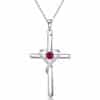 S925 Sterling Silver Cross Frame Pendant Clavicle Chain