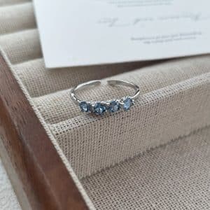 S925 Sterling Silver Irregular Texture Ring Niche High-grade Zircon Index Finger Ring