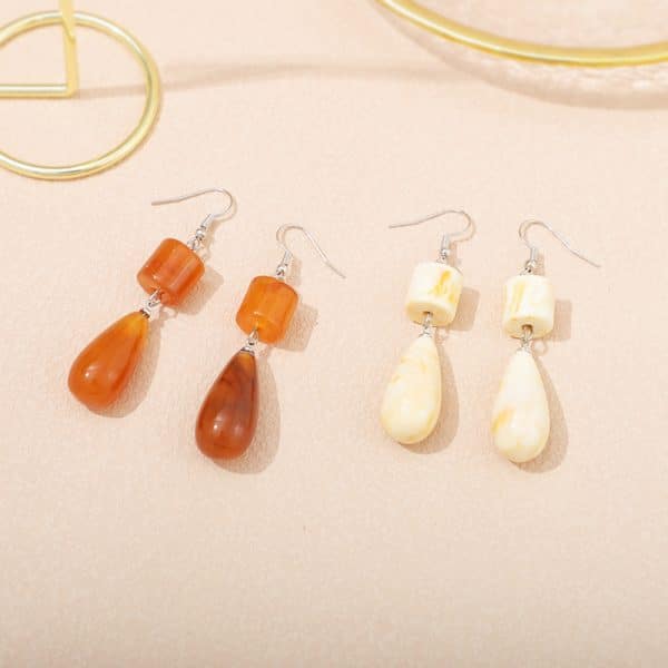 Two-tone Acrylic-based Resin Water Drop Earrings