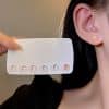 925 Silver Needle Color Geometric Square Oval 6 Six-piece Set Of Earrings
