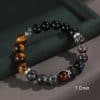 925 Silver Hoop Mantra Yellow Tiger Eyes Black Myth Wukong Men And Women Bracelet