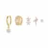 Silver Needle Trendy Earrings Geometric Five-piece Set For Women
