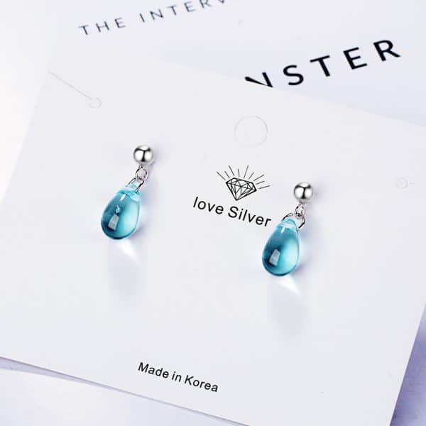 Blue water drop earrings